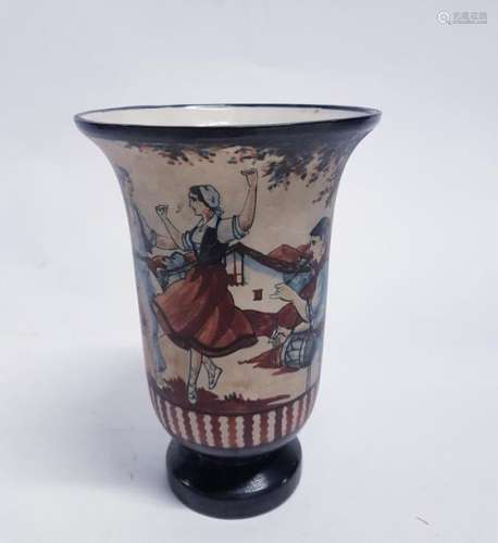CIBOURE H. HOREAU (Xxè) Vase conique sur talon à c…