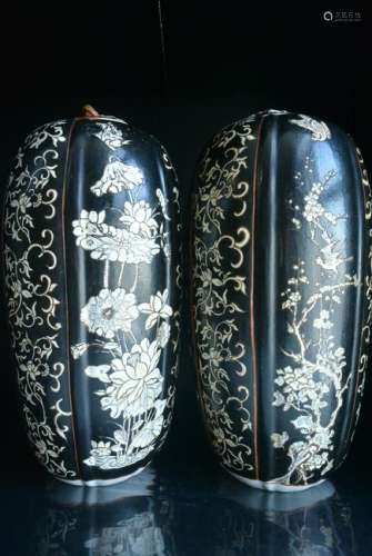 PAIR OF FINELY CHINESE PORCELAIN JARS WITH LID. H:37.2