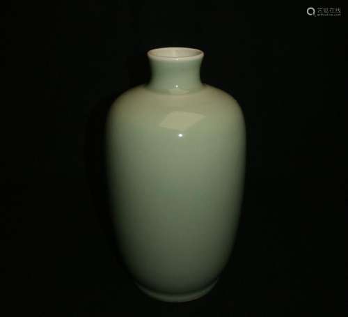 Qing Daoguang Bean Green Glaze Plum Vase
