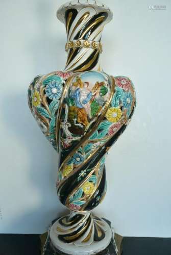 A rare the old Italy hollow carved enamel Western woman