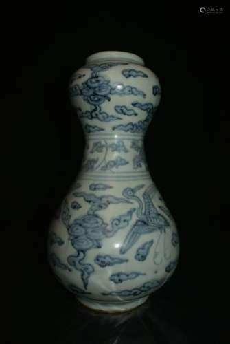 Blue and White Lipped Vase Ming Dynasty