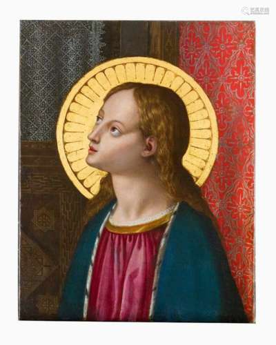 Italian School 18th Century. Madonna with Halo, oil on canvas557x44cm