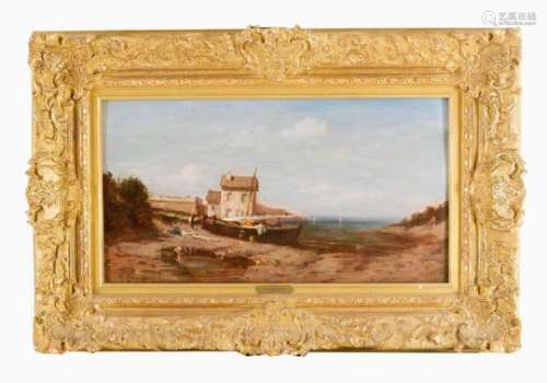 Charles Malfroy (1862-1918), fisher-house by the sea, oil on panel, signed bottom left, framed.27