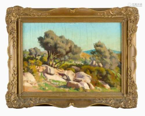 Otakar Kubín (1883-1969)-attributed, landscape, oil on canvas, described bottom right, framed.28,5 x
