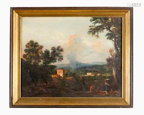 Francesco Zuccarelli (1702- 1788)-after, landscape, oil on canvas, framed.46 x 56 cm