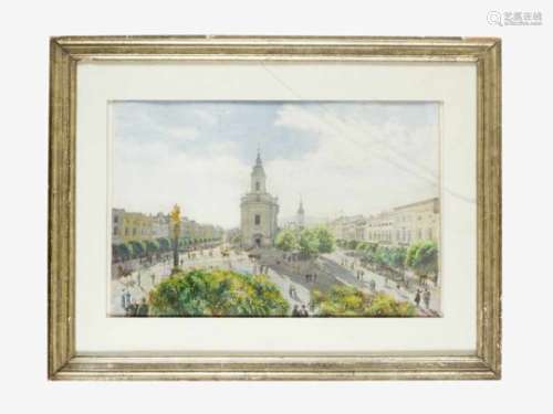 Bohemian Artist around 1900, view of Hranice na Morave, watercolour on paper, signed and dated
