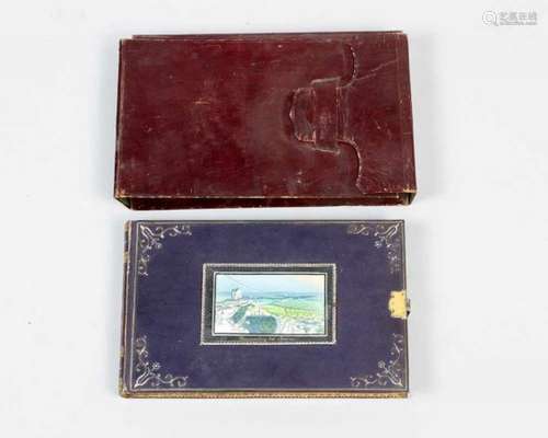 Baltasar Wigand (1771-1846), wooden and paper cassette in form of a book with one lid, leather