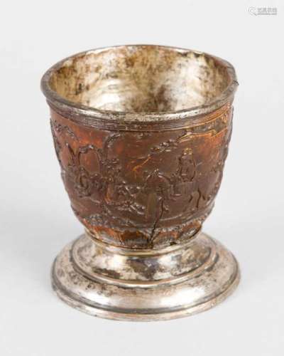 Liberation Cup, on round metal base, and thin metal interior, the centre with rich carvings of