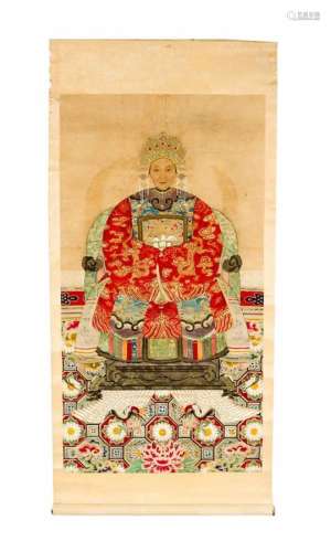Chinese roll painting portrait of a honourable lady watercolour on paper100x53cm