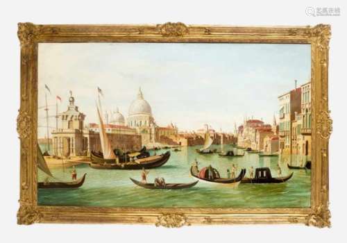 Francesco Tironi (1745-1797) – follower ,gondolas and boats on the canale Grande Venice, Oil on