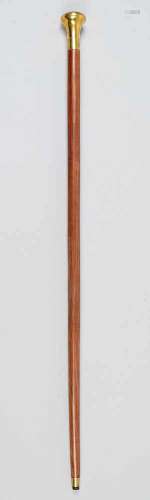 Walking stick with compass, wooden shaft with gilded brass mount, hand-grip and integrated compass