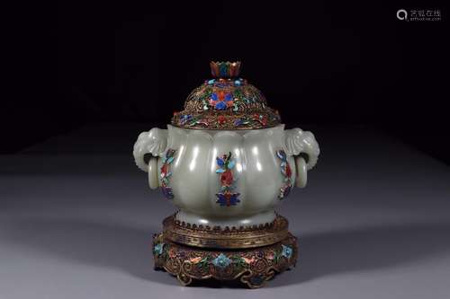 QIANLONG MARK HETIAN JADE CENSER