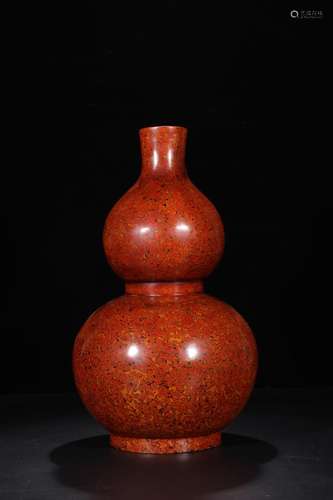 QIANLONG MARK LACQUER GOURD VASE