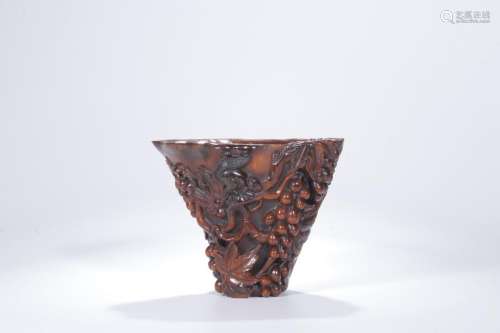 A  CARVING ZUN CUP