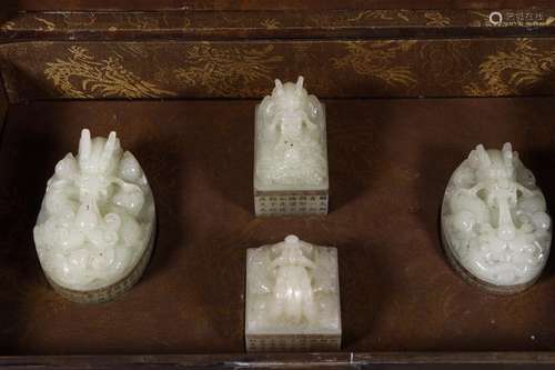 HETIAN JADE SEAL 4-PIECE