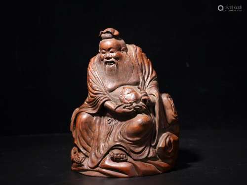 NUT CARVING 'SHOUWENG' FIGURE ORNAMENT