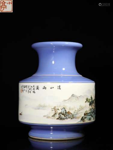 PAINTING 'SHANSHUI' VASE WITH MARK
