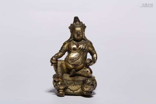 GILT BRONZE GOD OF WEALTH ORNAMENT