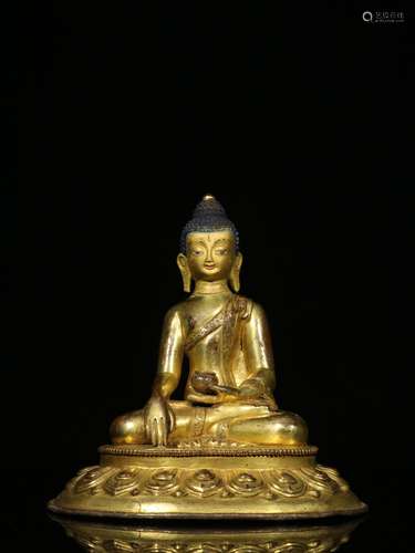 GILT BRONZE 'YAOSHI' BUDDHA