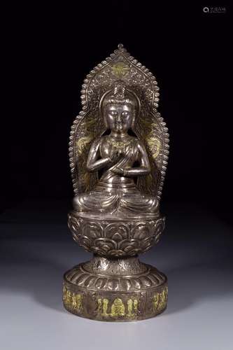 GILT SILVER GUANYIN ORNAMENT