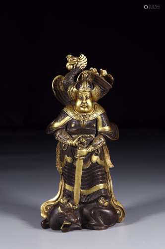 XUANDE MARK PARTLY GILDED FIGURE ORNAMENT
