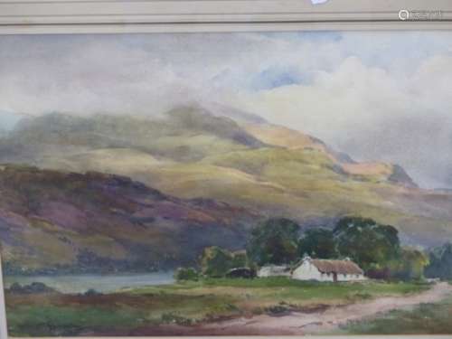 WYCLIFFE EGGINGTON. (1875-1951) BEN LAWERS-LOCH TAY, SIGNED WATERCOLOUR, FINE ART SOCIETY LABEL