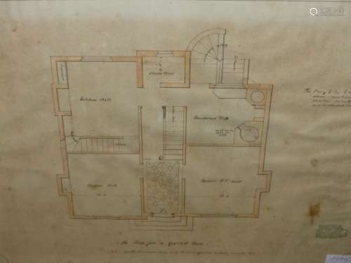 F.SMALMAN SMITH. 19th.C. ENGLISH SCHOOL. A SERIES OF FIVE ARCHITECTURAL DRAWINGS FOR A VICTORIAN