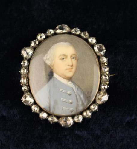 Gervase Spencer (1715-1763) A Fine 18th Century Oval Miniature Portrait of an unknown gentleman