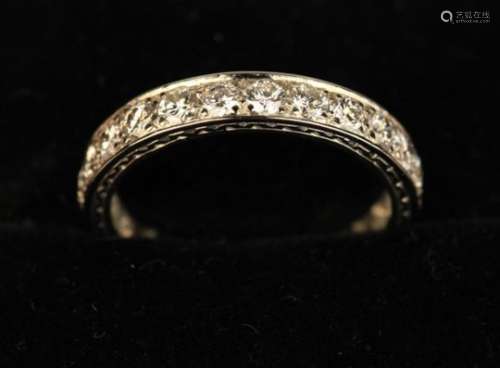 A Diamond & Platinum Full Eternity Ring set with 24 round brilliant cut diamonds approx 1.44 carats.