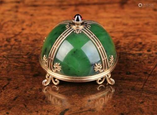 A Fabergé Gold Mounted Nephrite Electric Bell Push.