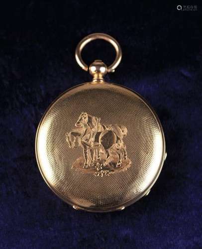 An 18 Carat Yellow Gold Full Hunter Pocket Watch.