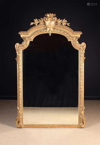 A Fine Quality 19th Century Gilt Overmantel Mirror in the Louis XVI Style.