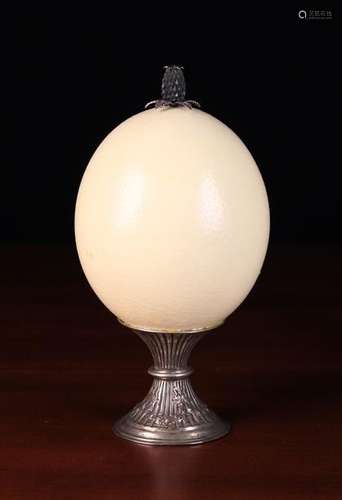 A Silver Mounted Ostrich Egg.