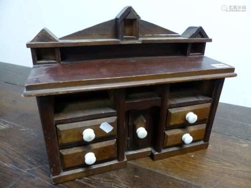 A 19th.C.MINIATURE DRESSER, POSSIBLY AN APPRENTICE PIECE. W.40cms.