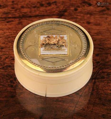 A 19th Century Turned Ivory Patch Box.