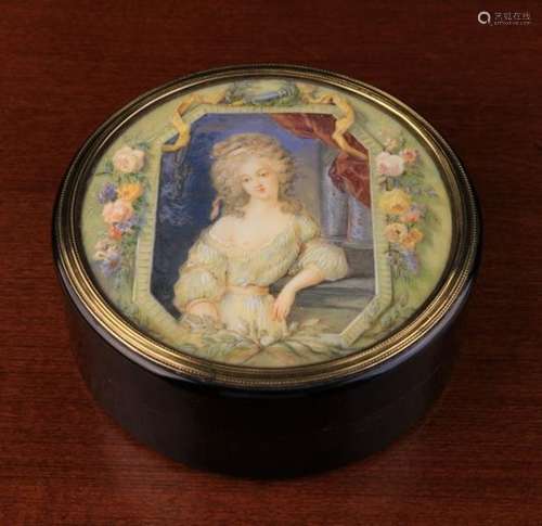 A Late 18th Century French Miniature Portrait on Ivory signed Dubourg Ft.