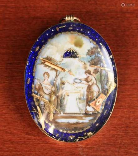 A Large 19th Century Memorial Pendant of oval form (A/F).