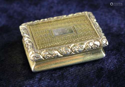 A Fine Regency Silver Gilt Viniagrette hallmarked Birmingham 1821 with maker's punch for Joseph