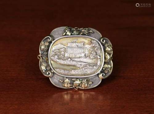 A Victorian Silver Brooch inscribed on back; 'from The Queen Coburg Oct 13th 1862'.