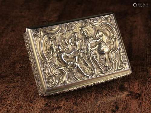 A Regency Silver Gilt Snuff Box of rectangular form,