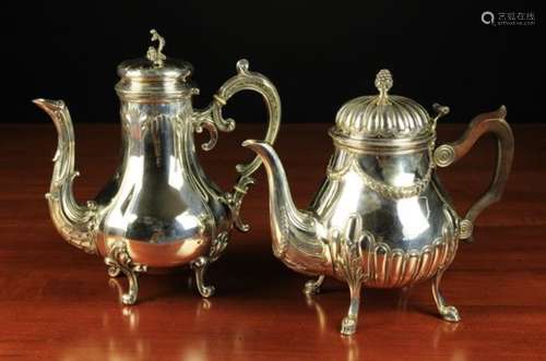 A 19th Century Decorative Continental Silver Coffee Pot & Teapot.