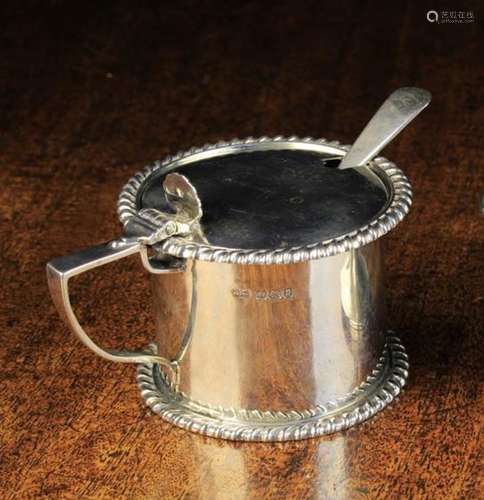 A Large Silver Mustard Pot hallmarked Sheffield 1916 with Goldsmiths & Silversmiths Co Ltd punch