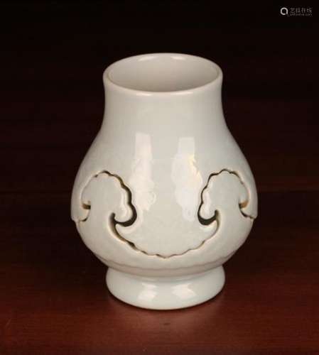 A Two Part Chinese Celadon Glazed Vase.