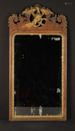 A Georgian Mahogany Wall Mirror.