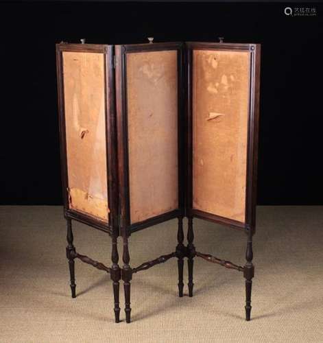 A Regency Rosewood Three Fold Screen (A/F).