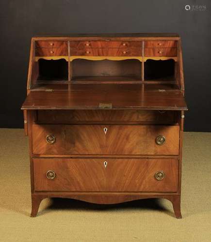 A Georgian Mahogany Veneered Fall Front Bureau.