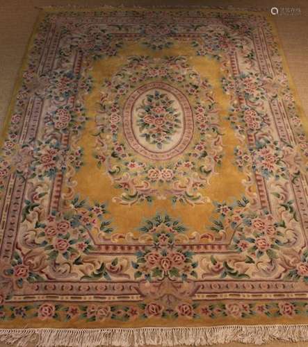 A Large Chinese Yellow Ground Carpet 140 in x 100 in (355 cm x 255 cm).