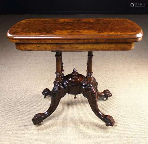 A Victorian Burr Walnut Flip-over Card Table.