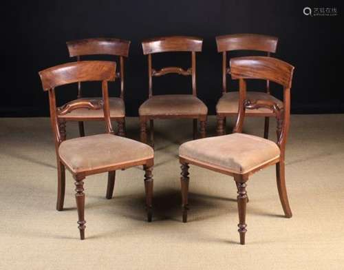 A Set of Five Early Victorian Mahogany Dining Chairs.