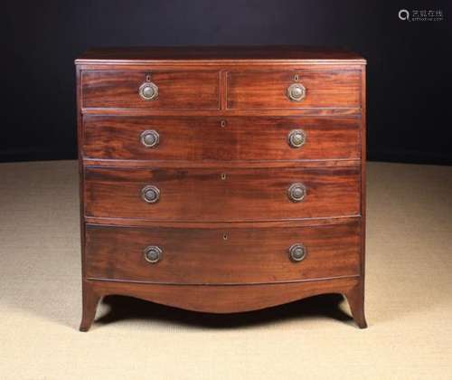 A 19th Century Bowfront Mahogany Chest of Drawers.